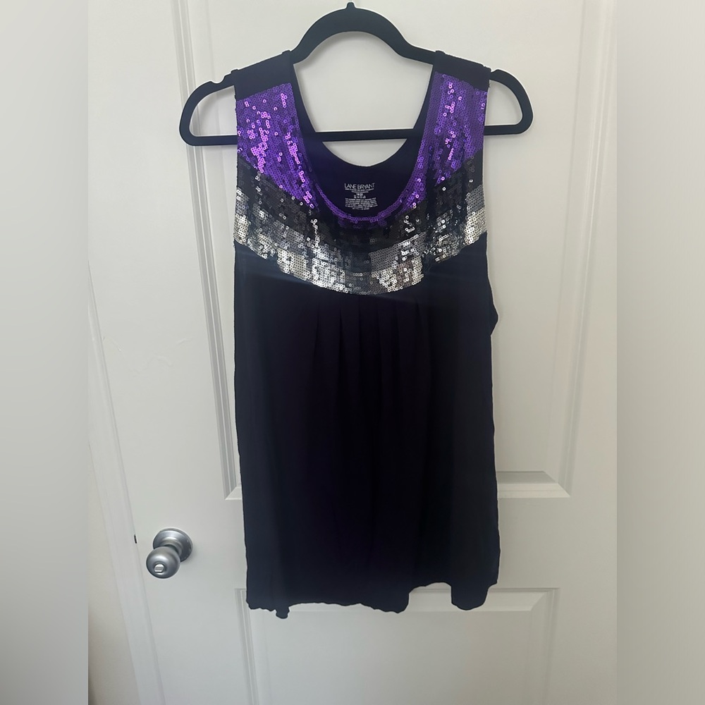 Lane Bryant size 18/20 purple tank sequins